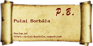 Pulai Borbála névjegykártya